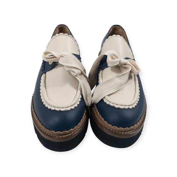 The Office Of Angela Scott Miss Elsie Navy Loafers SZ EU 39 US 9 Coquette - Picture 5 of 16